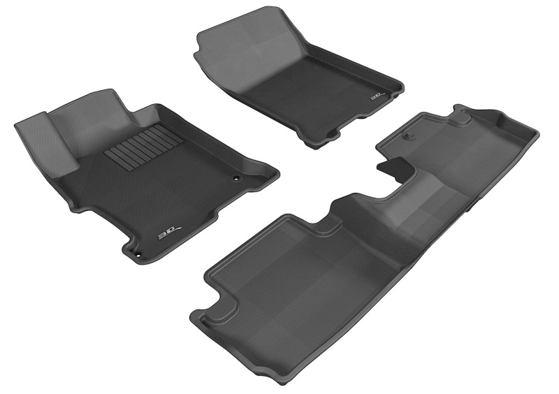 Honda Accord Coupe Floor Mats - Front and Rear - 3D MAXpider - Kagu - Black - `13-`17